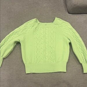 Lime Cable Knit Sweater